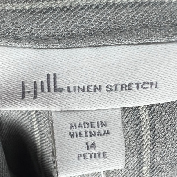NWOT‎ J. Jill Linen Stretch Cropped Trouser Pants Gray Size 14P Career Office - Picture 2 of 10